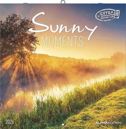 Alpha Edition - Momentos Soleados 2026 – Calendario de bolsillo 30x30 cm – Calendario de pared con amaneceres y atardeceres – Para amantes de la naturaleza y la fotografía – Con espacio para notas