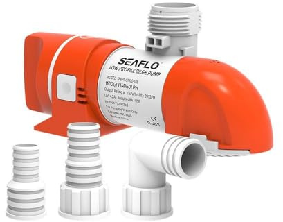 SEAFLO 24V 1100 GPH 14B Series Narrow Low Profile Time Sensing Automatic Bilge Pump