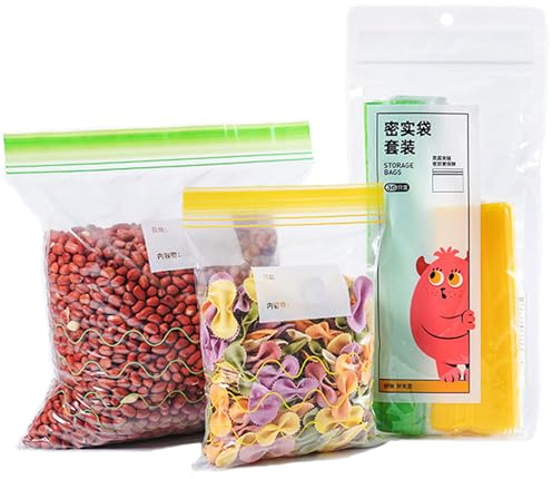 Smaoqingji Sacchetti Freezer zip Sacchettier Alimenti - Confezione da 36 Pezzi, Apri E Chiudi Congelatore Gelo per Alimenti, per Mantenere gli Alimenti Freschi e Gustosi più a Lungo