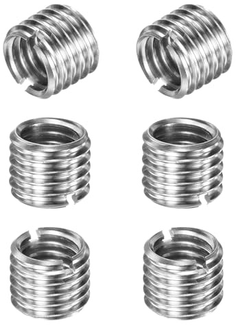 M METERXITY 6-Pack Thread Adapters Sleeve Reducing Nut, M12x1.75 Male to M10x1.5 Female 10mm H Thread Repair Insert Stainless Steel Nut Screw Reducer, Screw Sleeve Conversion