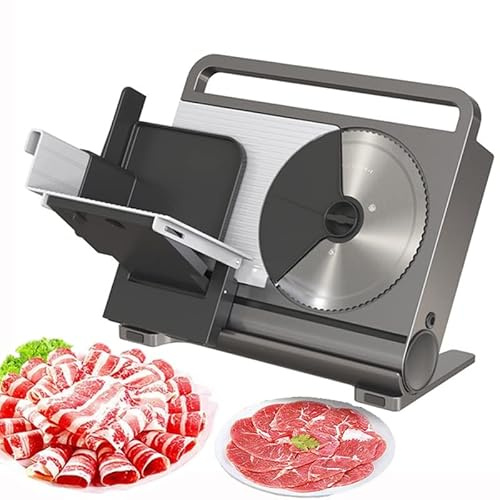 Meat slicer for home or commercial use,Food Processor Electric Slicer Meat Cutter Collapsible Tomato Ham Watermelon Cake Vegetable Slicer Adjustable Thickness Meat Grinder Multifun