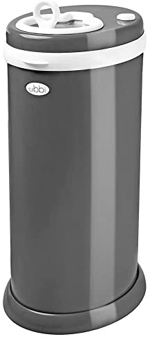 Ubbi Stainless Steel Nappy Bin, Odour Locking, No Special Bag Required, Award-Winning Diaper Pail, Cassette Free Disposal System, Slate