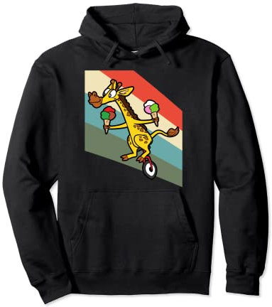 Giraffe Eiskrem Einrad Fahrrad Einradfahren Einradfahrer Pullover Hoodie