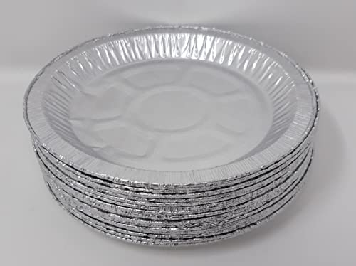 Aluminium Foil 9 Round Pie Flan Tart Plates Trays BBQ 229x22mm (10)
