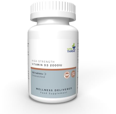 VitaThrive® Vitamin D3 50µg High Strength 2000IU – 120 Tablets