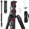 SMALLRIG Treppiede da 68/170 cm, Treppiede Pieghevole in Alluminio, Compatibile con Testine Video da 1/4-20 e 3/8-16, Carico Utile 33 Libbre/15 kg, Altezza Regolabile da 16,1 a 66,9 - 3983