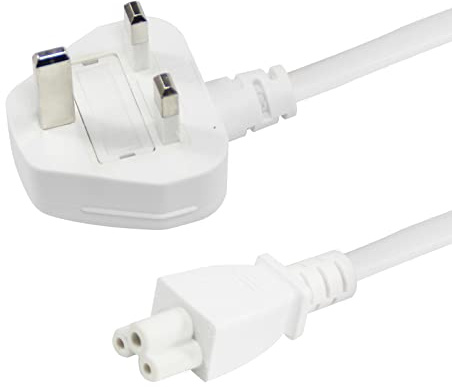 KUNCAN UK Laptop Power cable, 0.5m BS 1363 to C5 Cloverleaf Power Cord, Replacement UK 3 prong Laptop PC printer power Cord,5A fuse 0.75mm2