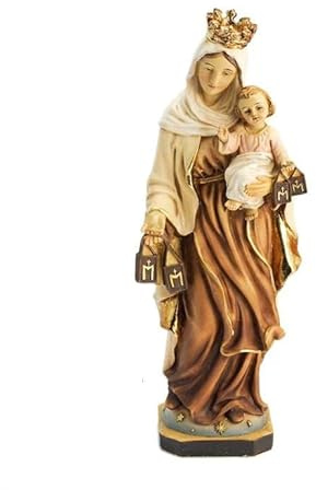 Figura Virgen del Carmen Estrellas Pintada a Mano 20 cm