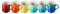 Le Creuset 6er-Set Große Cappuccino Tassen aus Steinzeug, 400 ml, Regenbogen, 79296408429030