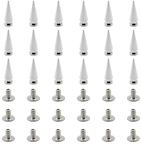 CEEYSEE 100 Stück Punk Nieten 7 x 20mm Metall Kegel Spike Nieten Ziernieten Spitznieten für Taschen,Jacken,Schuhen, Mützen, und DIY Handwerk (Silber 7x20mm)
