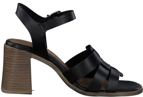 Tamaris Damen Sandaletten, Frauen Sandalen,Sommersandalen,bequem,flach,Sommerschuhe,Freizeitschuhe,offene Schuhe,Strandschuhe,Black,40 EU