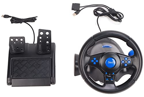 Racing Steering Wheel,USB Power Supply 2 Axes Multifunctional PC Gaming Racing Wheel for