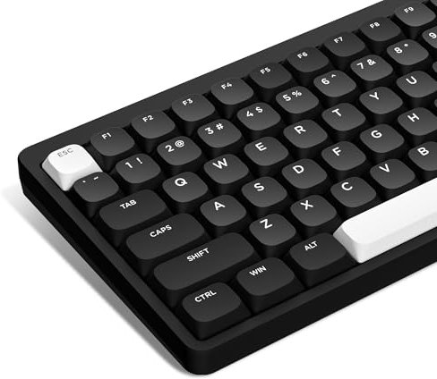 LQXQ Low-Profile-Tastenkappen, 143 PBT Tasten Tastatur, ANSI US/ISO UK Tastenkappen für 60%, 65%, 75%, 80%, 100% Mechanische Tastatur, Schwarz (nur Tastenkappen)
