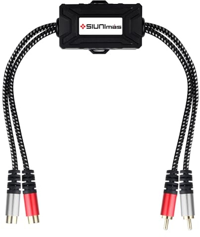 SIUNIMAS Pro RCA 2 Channels Ground Loop Isolator Hotswap Design with Nylon Braided Cord Car and Home Theater Using Noise Filter with Durable ABS Box (SIM-2CH-RCA01A)
