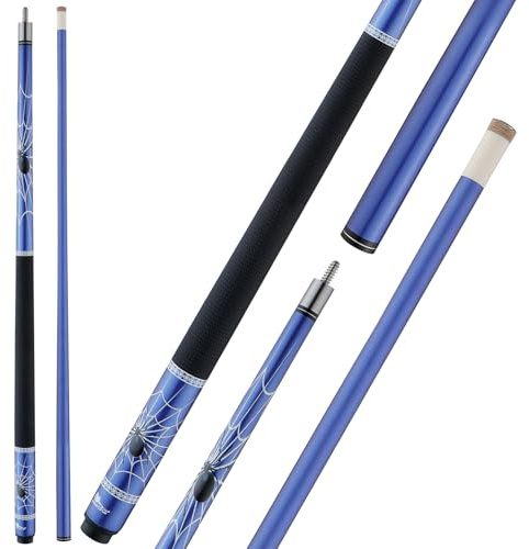 HMQQ Billardqueue-Sticks aus Fiberglas-Graphit-Verbundstoff, 147,3 cm, mehrere Farben erhältlich, Gewicht ab 540 g, Blau