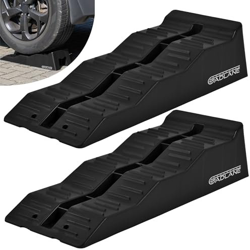 GADLANE Auffahrkeile für Wohnmobil - 3 Stufen Caravan Levelling Ramp Set, Höhenwahl 38mm 68mm 96mm, Auffahrkeile für Wohnwagen, Auffahrkeile für Camper, 4.5 Tonne Kapazität 2 Stück - Schwarz