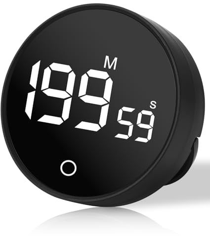 Küchentimer, digital, visuell, magnetisch, Kochen, Klasse, Training, magnetisch, digital, LCD-Anzeige (F5, Schwarz)