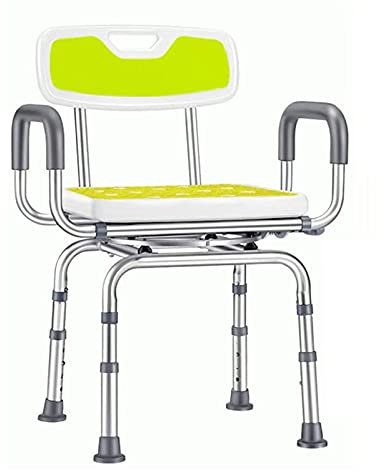 Sedia da doccia regolabile in altezza per anziani con braccioli schienale e sedile girevole sgabello da bagno portatile aiuto per vasca da bagno capacità di carico 136,1 kg