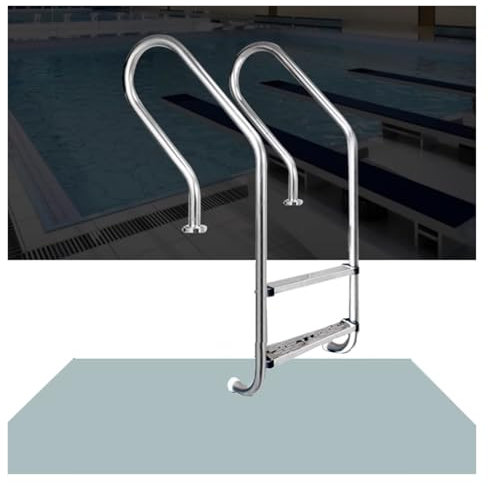 Swimming Pool Ladder,Stainless Steel Pool Staircase,Pool Device with Treads and Handrails,for Pools and Water Parks(2 steps)