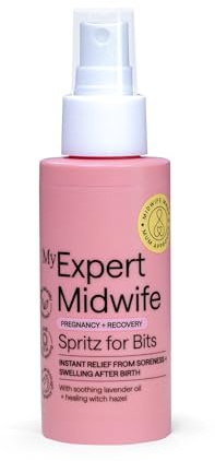 My Expert Midwife Spritz for Bits, 100ml Pregnancy & Postpartum Relief Spray to Ease Perineal Discomfort, Hospital Bag Maternity Essential, Natural Formula for Soothing Care Before & After Birth
