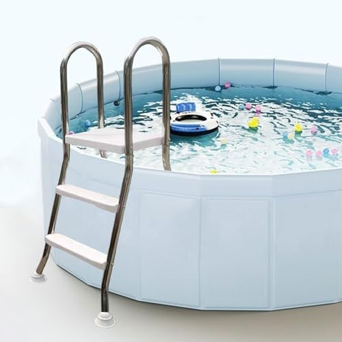 2/3/4 steps Pool Ladder for Above Ground Swimming Pool 33/43/52Inch High Versatile Stainless Steel Frame Swimming Pool Ladder (33in)