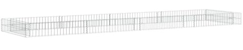 SKTQYQO Gabbione Letto Rialzato in Acciaio Zincato 400x100x20 cm per Fioriere e Bordure Giardino, Struttura Resistente per Aiuole, Griglia a Rete Stabile per Patio, Colore Argento,