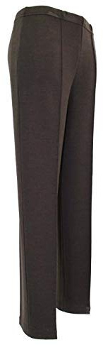 Carla Ferroni Pantalone Donna in Lana Jersey Caldo Morbido Elasticizzato Vita Alta (Marrone, 52)