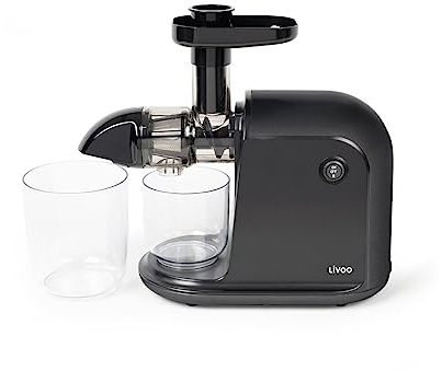 Livoo Feel Good Moments - Extracteur de jus horizontal - 100 tours/minutes, 2 réservoirs, 150W