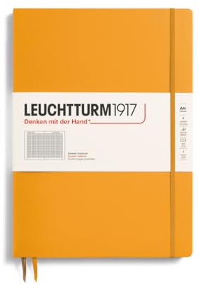 LEUCHTTURM1917 368144 Notizbuch Master Slim (A4+), Hardcover, 123 nummerierte Seiten, Rising Sun, kariert