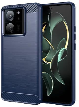 Sidande Funda para Xiaomi 13T Case, para Xiaomi 13T Pro/Redmi K60 Ultra Funda Ultrafina con protección contra Golpes, Fabricada en TPU y Fibra de Carbono Funda Protectora para Xiaomi 13T Azul Marino