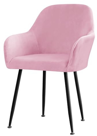 Highdi Stretch Stuhlbezug Stuhlhusse 1/2/4/6er Set,Samt Elastischer Stuhlbezug Stuhlhussen mit Armlehne Abnehmbare Stuhlbezug Schonbezug für Esszimmer Wohnzimmer Hochzeit Deko (Rosa,6 Stück)