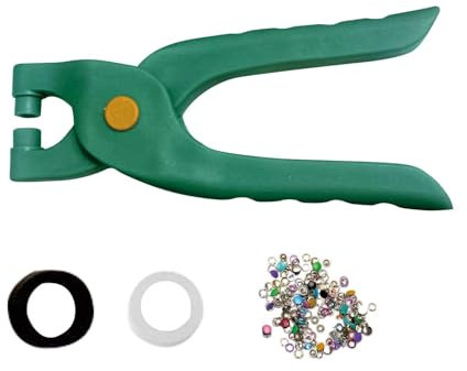Werkzeug-Set für Dichtringe, Ösenzangen-Set, manuelle Ösenpresse - Kit manuelle Ösen, Lochzange für Ösen mit 200 Ösen, Werkzeug-Set für Ösen