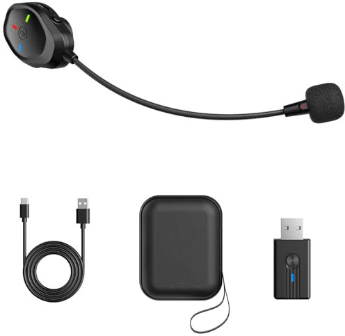 TONOR Kabellos ModMic Kompatibel mit PS4/PS5, Rauschunterdrückung/EIN-klick-Mute/USB-Aufladbar, Abnehmbares Magnet Mikrofon für Gaming Headsets, Boom Mic Kompatibel mit PS4, PS5, PC, Laptop, TGP1