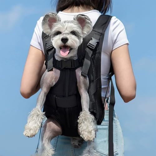 Bolsa para perros, diseño de hombro transpirable, mochila de viaje para perros, cómoda y segura (negro, L)
