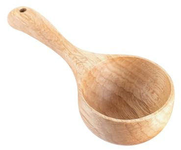 FSSTUD 21 cm großer Holzlöffel aus Holz, Wasserschaufel, tiefe Suppenkelle, Kochen, Reislöffel, Esslöffel, Badesalzlöffel, Küchenutensilien, Löffel mit Loch zum Rühren, Catering