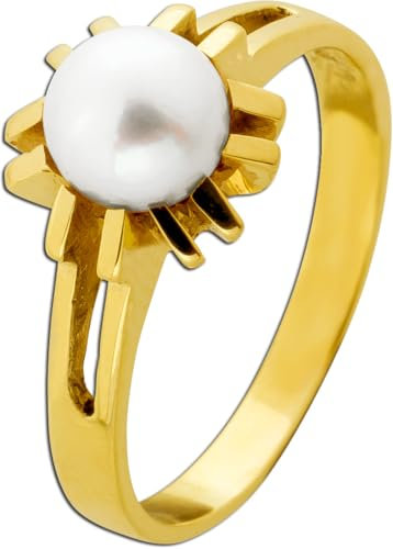 Ch.Abramowicz Perlenring Gold 585 14K Akoyaperle Antikschmuck 20