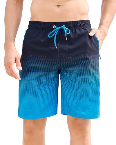APTRO badshorts för män, brädshorts med dragkedjefickor, snabbtorkande strandshorts, tonade badshorts med nätfoder