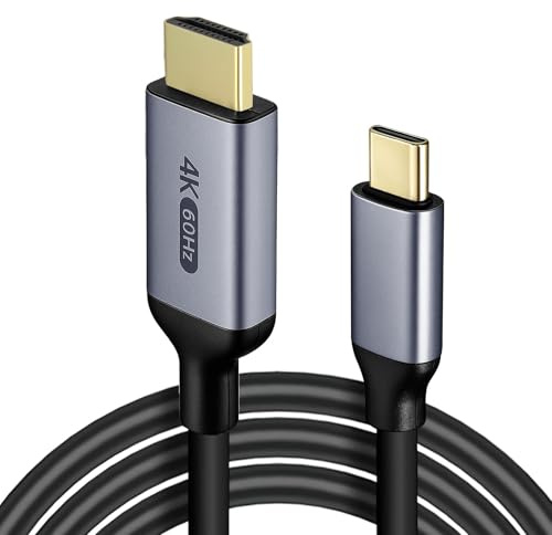 Kioylmo Cable USB C a HDMI 4K @ 60Hz, Cable USB C HDMI de 2 m, Adaptador | Cable Tipo C para Thunderbolt 4/3, iPhone 16/15 Plus/Pro/Pro Max, MacBook Pro/Air, iPad Pro/Air, iMac,Galaxy S23/S22/S21