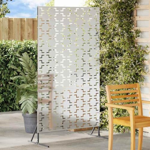 Sichtschutz Grau Stahl 100x50x180 cm, Robuste Garten Trennwand für Außenbereich, Wetterfester Zaun für Terrasse, Balkon, Moderne Privacy Fence Paneele, Langlebiger Sichtschutzzaun