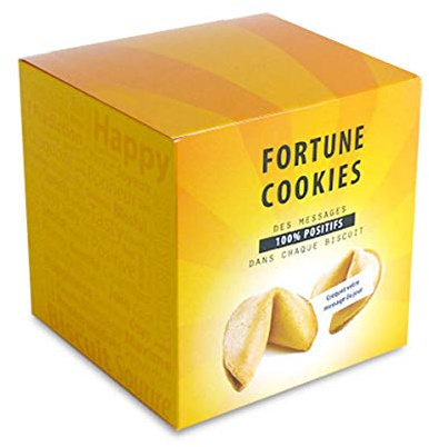24 FORTUNE COOKIES sous emballage individuel MESSAGES POSITIFS - fabrication française
