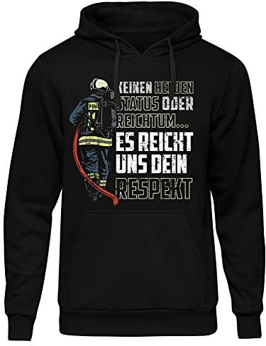 Uglyshirt89 Feuerwehr Herren Kapuzenpullover| Held Hero FFW - Feuerwehr Pullover - Freiwillige Feuerwehr - Feuerwehr Geschenke - Firefighter - Hoodie | M17