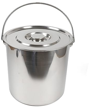 Kaichenyt Suppentopf aus Edelstahl, 6/12/20 Liter Gastronomie Kochtopf Suppentopf mit Edelstahldeckel Eiseimer Mit Griff Viele Anwendungen Fisch-Eimer Schlachte-Eimer (20L)