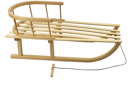 BambiniWelt by Rafael K. Davoser, slitta da neve per bambini, con schienale e corda, 90 cm