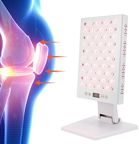 Rotlichtlampe Infrarotlampe Wärmelampe Gesicht mit Timer, 660nm & 850nm Red Light Therapy Panel 80 LEDs Hochleistungs-Panel für Muskel- und Gelenkschmerzlinderung, Strafft feine Linien der Haut