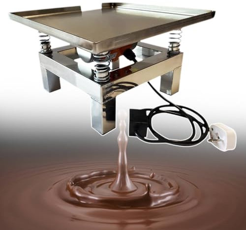 Table Vibrante En Chocolat, Banc D'Essai De Vibration, Bloc D'Essai, Plate-Forme Vibrante, Mini Table Vibrante En Acier Inoxydable Pour éLiminer Les Bulles D'Air,35X35CM