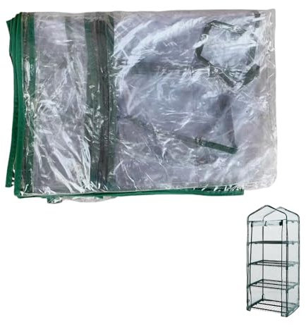 Deejaah® Mini Greenhouse COVER ONLY - 4 Tier Clear PVC Cover for Portable Greenhouse, Roll-Up Zipped Door – Grow house Cover For Plants And Seedlings - Perfect for Outdoor Garden and Home