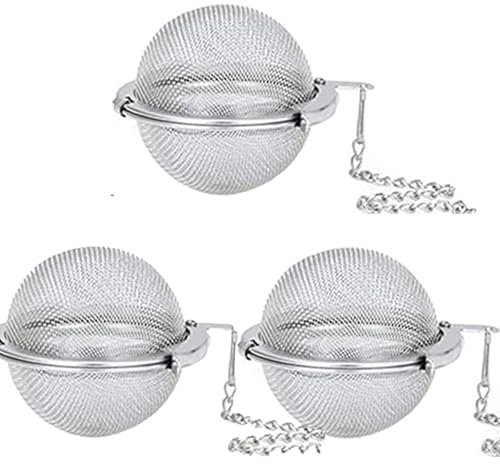 Bolas Infusor, Bolas De Infusor De Colador De Té, Colador De Té Esférico, 3 Pieza Filtro De Té De Malla Fina Con Cadena, Acero Inoxidable Colador De Té, Bolas Infusoras Para El Té, Infusor Te De,5,5cm