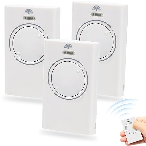 Lot de 3 Télécommandes pour Portail, 868 MHz Télécommande Universelle pour Portail 2 Canaux, Compatible avec XT2 868 SLH LR, Blanc