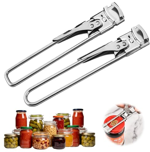 2PC Adjustable Jar Opener, for Weak Hands, 2026 New Adjustable Stainless Steel Jar Opener, Upgrade Multifunctional Stainless Steel Can Opener, Jar Lid Gripper Bottle Opener Kitchen Accessories