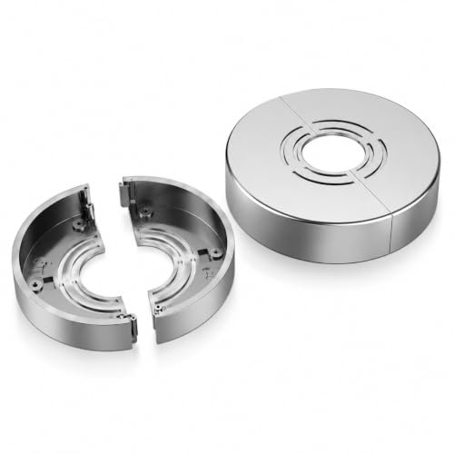 GUGUGO Wall Split Flange 2 Pack 60mm x 20mm Chrome Split Pipe Cover, Bathroom Shower Rosette Escutcheon Plate, Wall Mounted Pipe Cover Plate for Faucet & Heating Pipe Decorative Finish